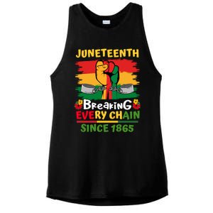 Junenth Black History Day Breaking Every Chain Since 1865 Gift Ladies PosiCharge Tri-Blend Wicking Tank