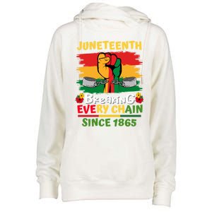 Junenth Black History Day Breaking Every Chain Since 1865 Gift Womens Funnel Neck Pullover Hood