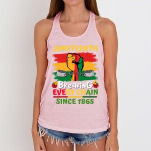 Junenth Black History Day Breaking Every Chain Since 1865 Gift Women's Knotted Racerback Tank