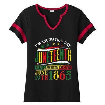 Juneteenth Black History Celebrating Black Freedom 1865 Ladies Halftime Notch Neck Tee