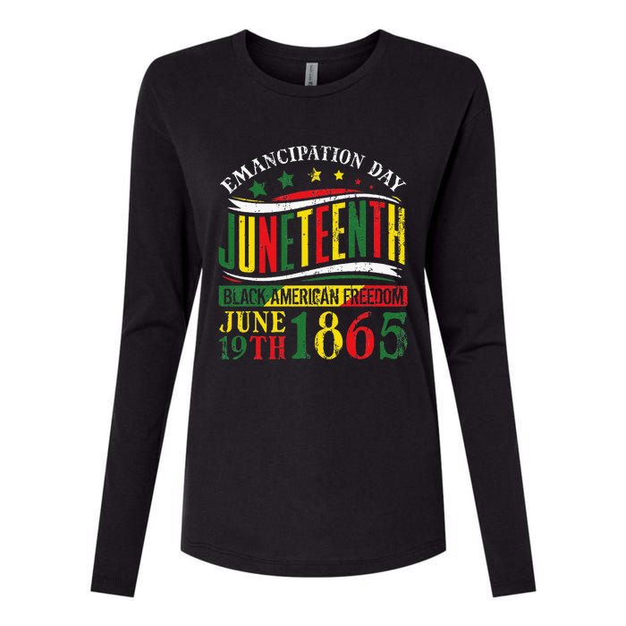 Juneteenth Black History Celebrating Black Freedom 1865 Womens Cotton Relaxed Long Sleeve T-Shirt