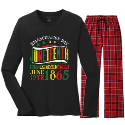 Juneteenth Black History Celebrating Black Freedom 1865 Women's Long Sleeve Flannel Pajama Set 