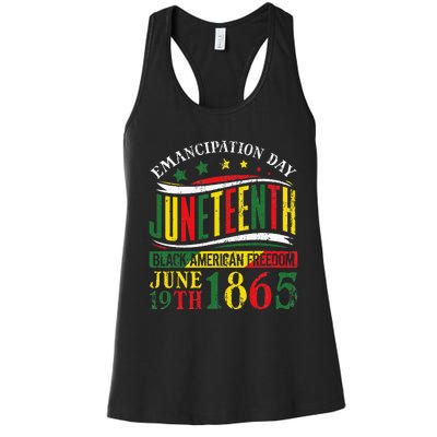 Juneteenth Black History Celebrating Black Freedom 1865 Women's Racerback Tank