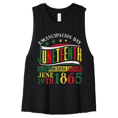 Juneteenth Black History Celebrating Black Freedom 1865 Women's Racerback Cropped Tank