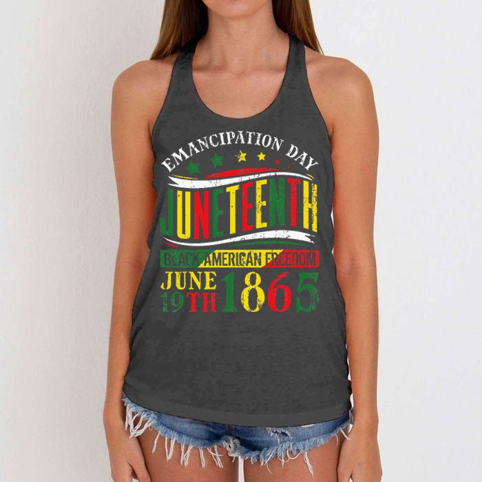 Juneteenth Black History Celebrating Black Freedom 1865 Women's Knotted Racerback Tank