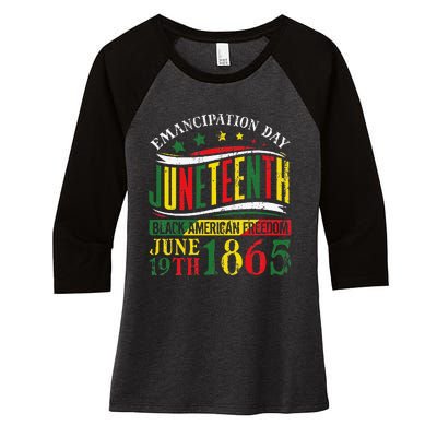 Juneteenth Black History Celebrating Black Freedom 1865 Women's Tri-Blend 3/4-Sleeve Raglan Shirt