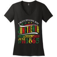 Juneteenth Black History Celebrating Black Freedom 1865 Women's V-Neck T-Shirt