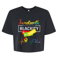 Juneteenth Blackity Heartbeat Black History African America Bella+Canvas Jersey Crop Tee