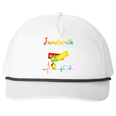 Juneteenth Blackity Heartbeat Black History African America Snapback Five-Panel Rope Hat