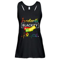 Juneteenth Blackity Heartbeat Black History African America Ladies Essential Flowy Tank