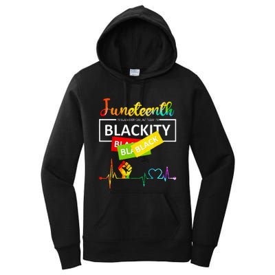 Juneteenth Blackity Heartbeat Black History African America Women's Pullover Hoodie