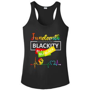 Juneteenth Blackity Heartbeat Black History African America Ladies PosiCharge Competitor Racerback Tank