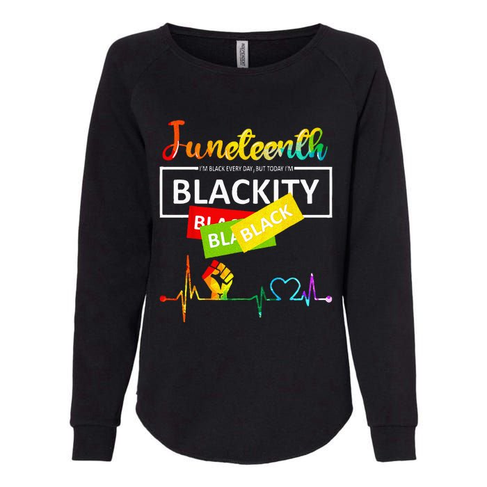 Juneteenth Blackity Heartbeat Black History African America Womens California Wash Sweatshirt