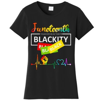 Juneteenth Blackity Heartbeat Black History African America Women's T-Shirt