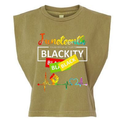 Juneteenth Blackity Heartbeat Black History African America Garment-Dyed Women's Muscle Tee