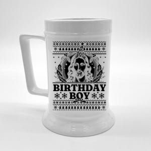 Jesus Birthday Happy Birthday Jesus Ugly Christmas Cool Gift Beer Stein