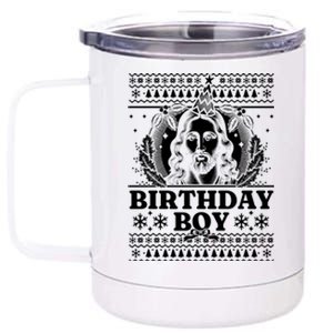 Jesus Birthday Happy Birthday Jesus Ugly Christmas Cool Gift 12 oz Stainless Steel Tumbler Cup