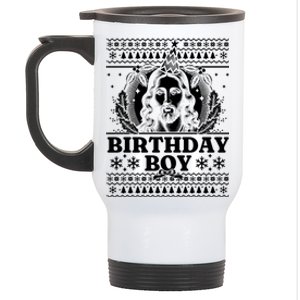 Jesus Birthday Happy Birthday Jesus Ugly Christmas Cool Gift Stainless Steel Travel Mug