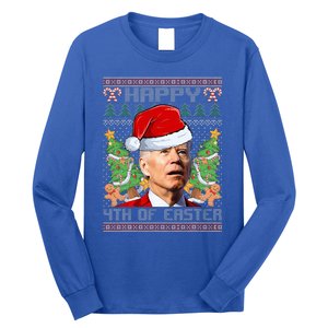 Joe Biden Happy 4th Easter Ugly Christmas Sweater  Long Sleeve Shirt