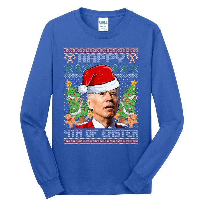 Joe Biden Happy 4th Easter Ugly Christmas Sweater  Tall Long Sleeve T-Shirt