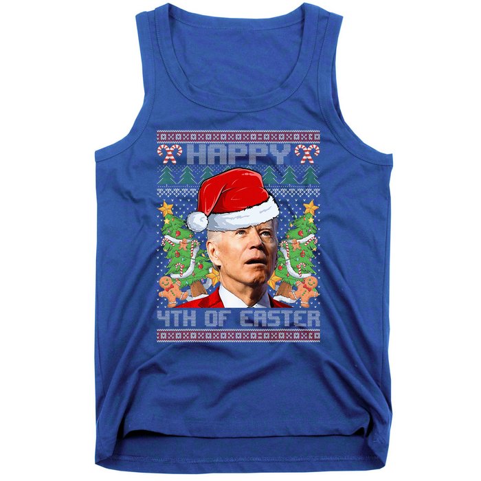 Joe Biden Happy 4th Easter Ugly Christmas Sweater  Tank Top