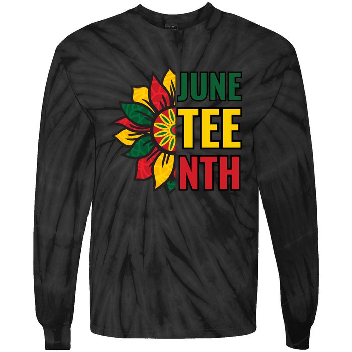 Juneteenth Black History American Flag African Tie-Dye Long Sleeve Shirt