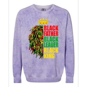 Juneteenth Black History Month Lion Black Father Leader Gift Colorblast Crewneck Sweatshirt