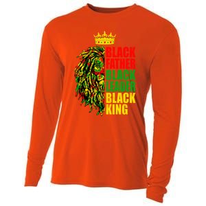 Juneteenth Black History Month Lion Black Father Leader Gift Cooling Performance Long Sleeve Crew