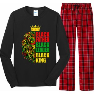 Juneteenth Black History Month Lion Black Father Leader Gift Long Sleeve Pajama Set