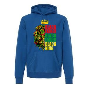 Juneteenth Black History Month Lion Black Father Leader Gift Premium Hoodie