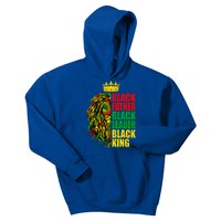 Juneteenth Black History Month Lion Black Father Leader Gift Kids Hoodie