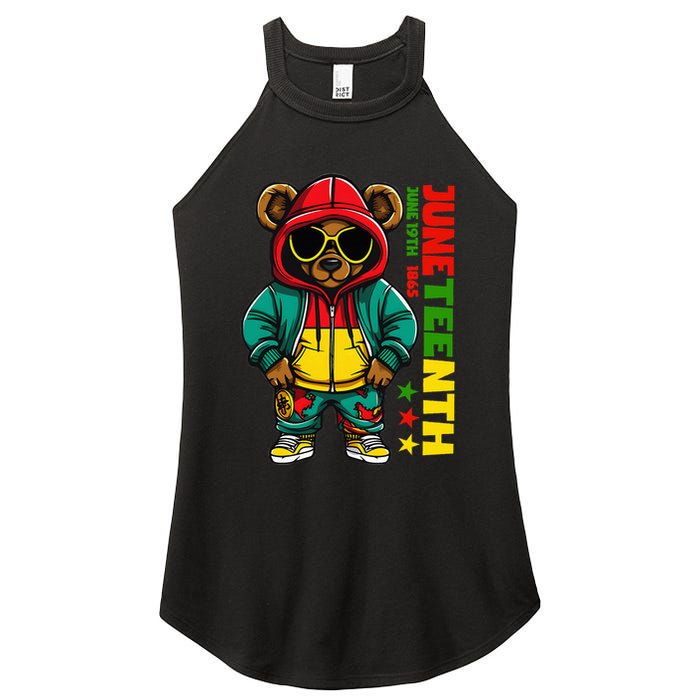 Juneteenth Black Hip Hop Teddy Bear African American Women's Perfect Tri Rocker Tank