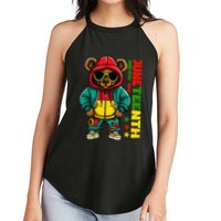 Juneteenth Black Hip Hop Teddy Bear African American Women's Perfect Tri Rocker Tank