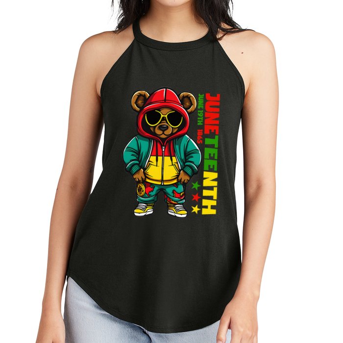 Juneteenth Black Hip Hop Teddy Bear African American Women's Perfect Tri Rocker Tank