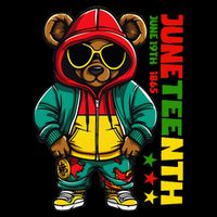 Juneteenth Black Hip Hop Teddy Bear African American Women's Perfect Tri Rocker Tank