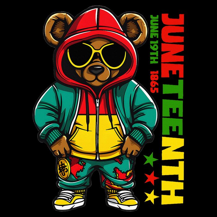 Juneteenth Black Hip Hop Teddy Bear African American Women's Perfect Tri Rocker Tank