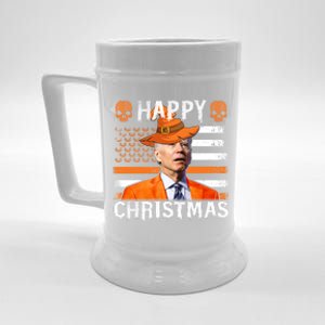 Joe Biden Happy Halloween Happy Christmas US Flag Beer Stein