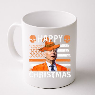 Joe Biden Happy Halloween Happy Christmas US Flag Coffee Mug