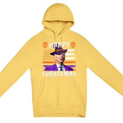 Joe Biden Happy Halloween Happy Christmas US Flag Premium Pullover Hoodie