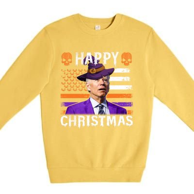 Joe Biden Happy Halloween Happy Christmas US Flag Premium Crewneck Sweatshirt