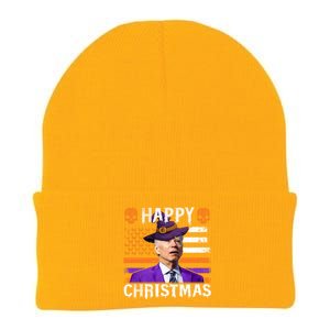 Joe Biden Happy Halloween Happy Christmas US Flag Knit Cap Winter Beanie