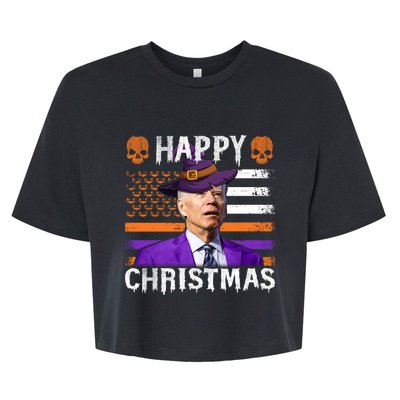 Joe Biden Happy Halloween Happy Christmas US Flag Bella+Canvas Jersey Crop Tee