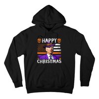 Joe Biden Happy Halloween Happy Christmas US Flag Hoodie