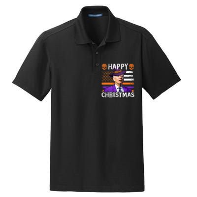 Joe Biden Happy Halloween Happy Christmas US Flag Dry Zone Grid Polo