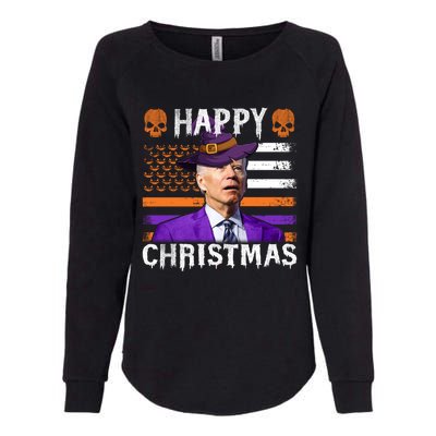 Joe Biden Happy Halloween Happy Christmas US Flag Womens California Wash Sweatshirt