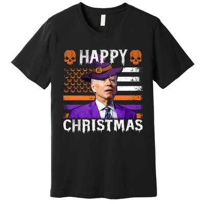 Joe Biden Happy Halloween Happy Christmas US Flag Premium T-Shirt