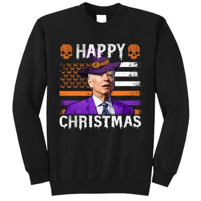 Joe Biden Happy Halloween Happy Christmas US Flag Tall Sweatshirt