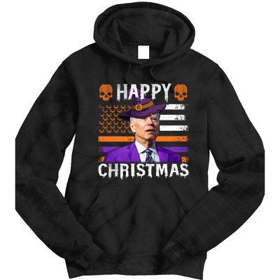 Joe Biden Happy Halloween Happy Christmas US Flag Tie Dye Hoodie