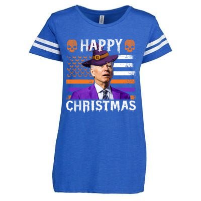 Joe Biden Happy Halloween Happy Christmas US Flag Enza Ladies Jersey Football T-Shirt