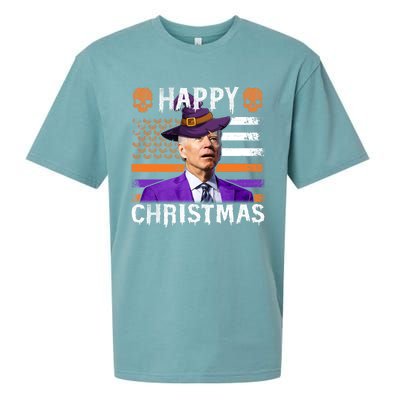 Joe Biden Happy Halloween Happy Christmas US Flag Sueded Cloud Jersey T-Shirt